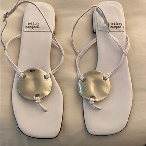 Jeffrey Campbell Silver White Sandals Modern Design